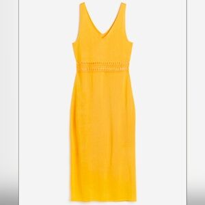 H&M Yellow Knit Midi Dress Size M (New Without Tag) Summer Over Bikini Boho